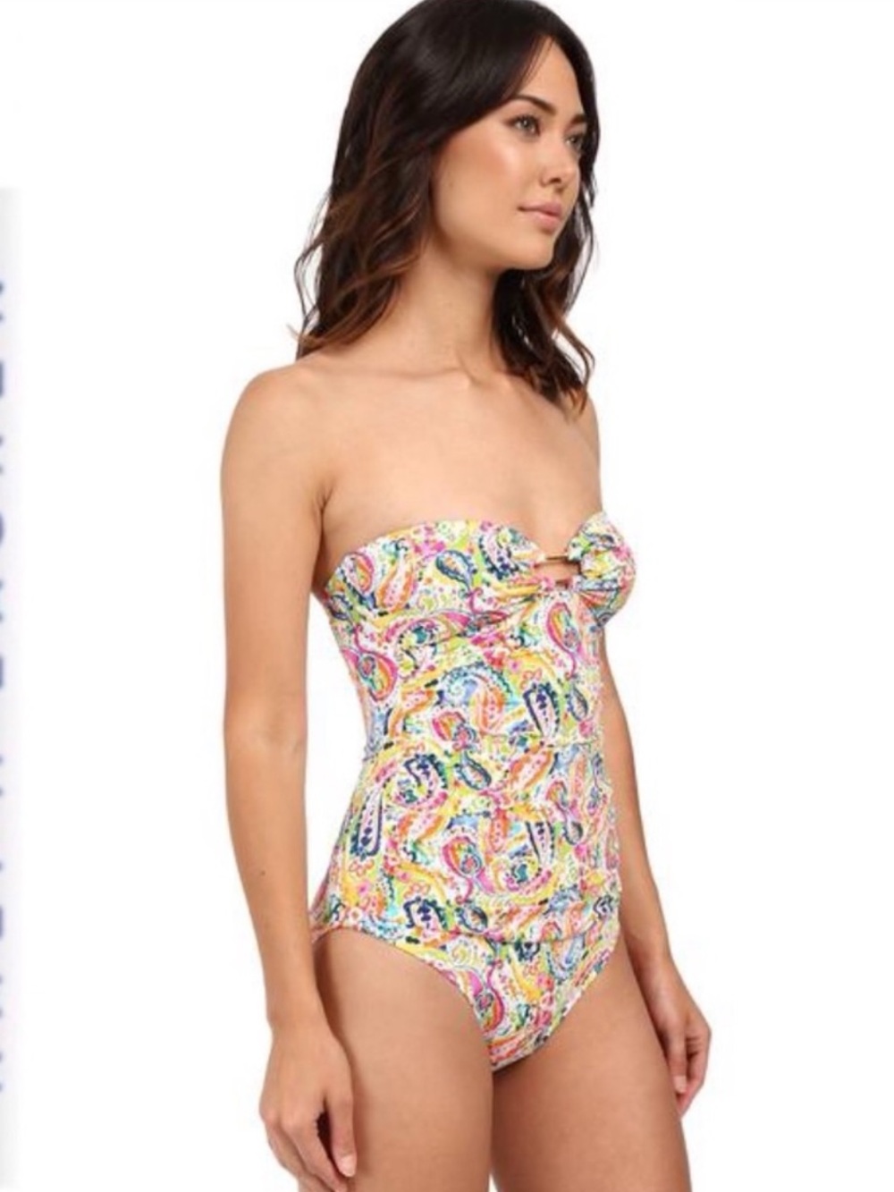 NWOT Lauren RL Paisley Bandeau Swimsuit